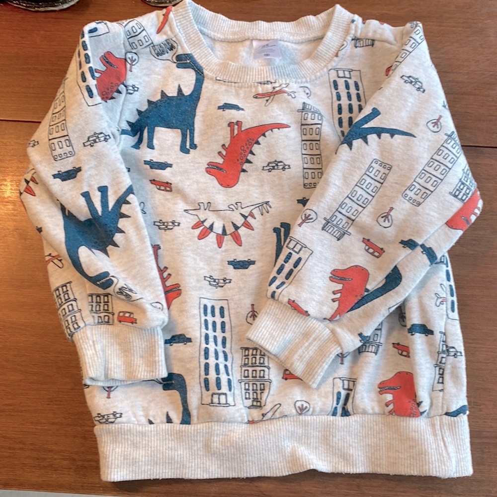 Carters 3T  dinosaur car city sweatshirt top